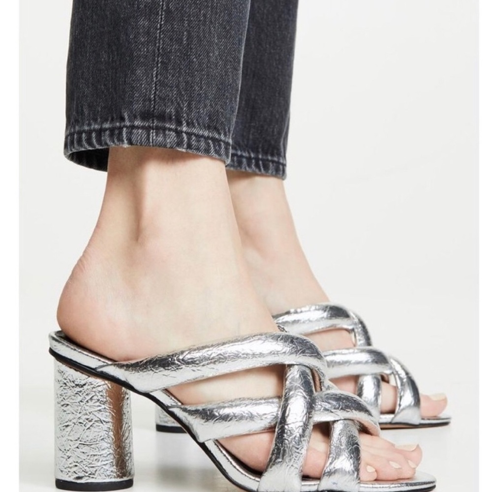 Rebecca Minkoff Silver Foil Sandals